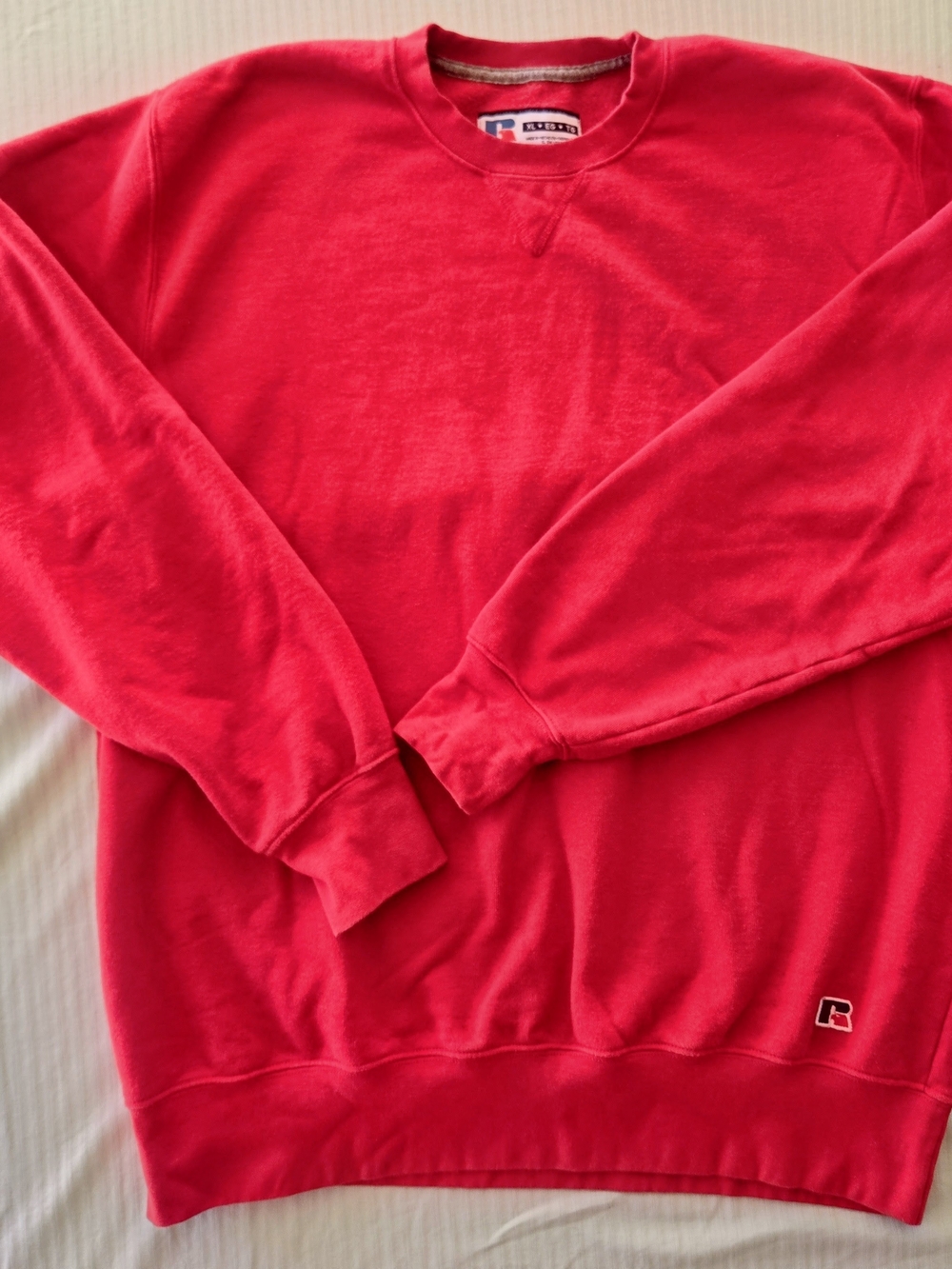 Vintage Russell Athletic Red Blank Crewneck Sweatshirt XL Y2K